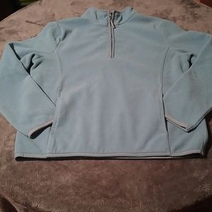 Blue quarter zip fleece pullover size small petite